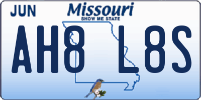MO license plate AH8L8S