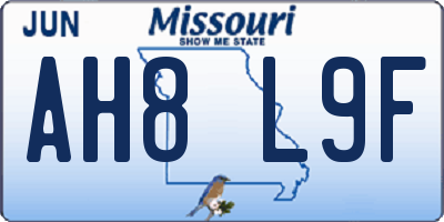 MO license plate AH8L9F
