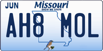 MO license plate AH8M0L
