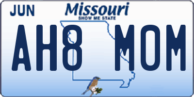MO license plate AH8M0M