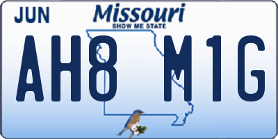 MO license plate AH8M1G