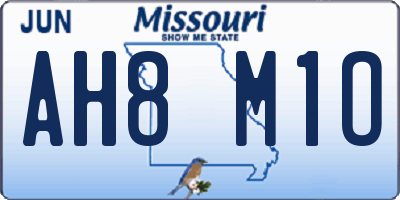 MO license plate AH8M1O