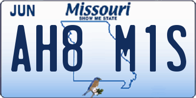 MO license plate AH8M1S