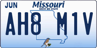 MO license plate AH8M1V