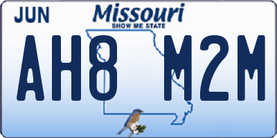 MO license plate AH8M2M