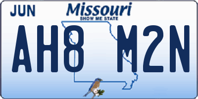 MO license plate AH8M2N