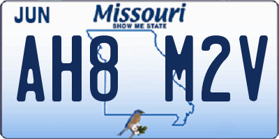 MO license plate AH8M2V