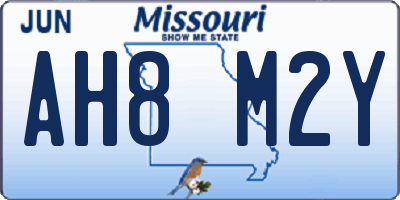 MO license plate AH8M2Y