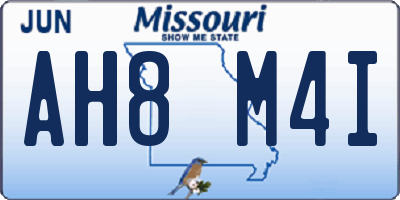 MO license plate AH8M4I