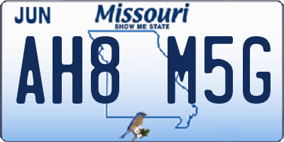 MO license plate AH8M5G