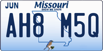MO license plate AH8M5Q