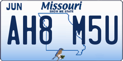MO license plate AH8M5U