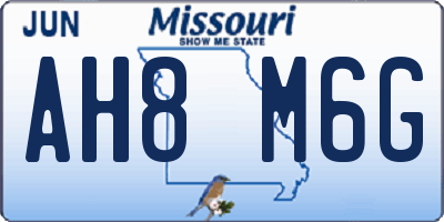 MO license plate AH8M6G