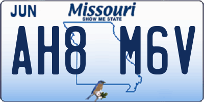 MO license plate AH8M6V