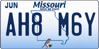 MO license plate AH8M6Y