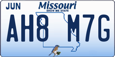 MO license plate AH8M7G