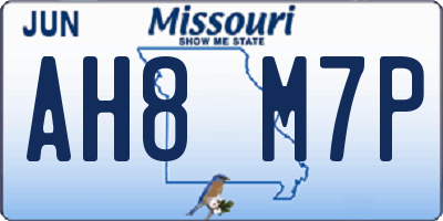 MO license plate AH8M7P