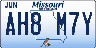 MO license plate AH8M7Y