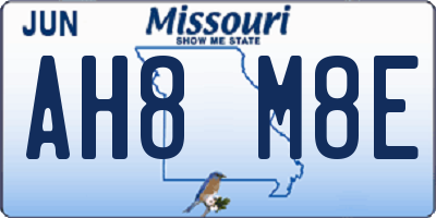 MO license plate AH8M8E