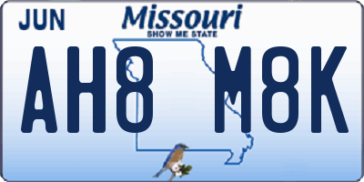 MO license plate AH8M8K