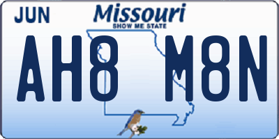 MO license plate AH8M8N