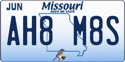 MO license plate AH8M8S