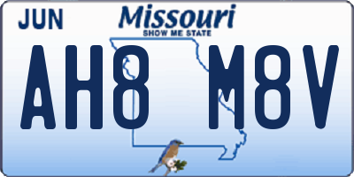 MO license plate AH8M8V