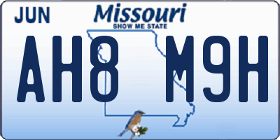 MO license plate AH8M9H