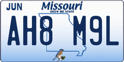 MO license plate AH8M9L