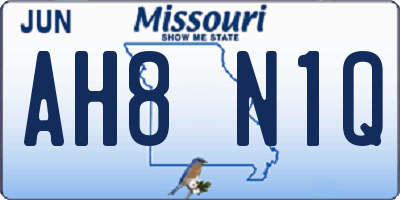 MO license plate AH8N1Q