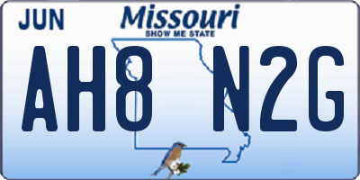 MO license plate AH8N2G