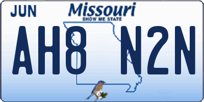 MO license plate AH8N2N