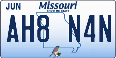 MO license plate AH8N4N