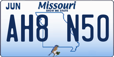 MO license plate AH8N5O