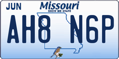 MO license plate AH8N6P