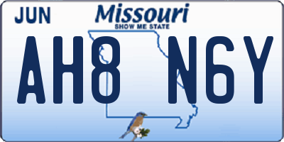 MO license plate AH8N6Y