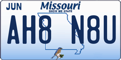 MO license plate AH8N8U