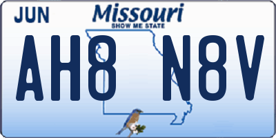 MO license plate AH8N8V