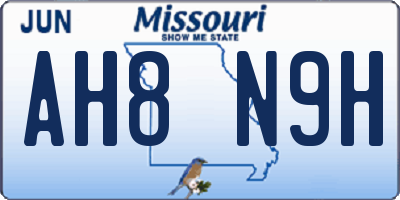 MO license plate AH8N9H