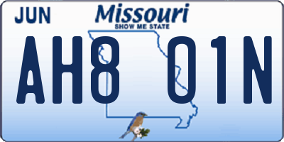 MO license plate AH8O1N