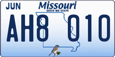 MO license plate AH8O1O