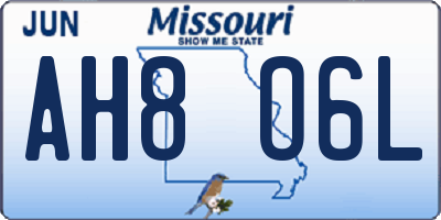 MO license plate AH8O6L