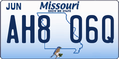 MO license plate AH8O6Q