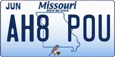 MO license plate AH8P0U