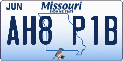 MO license plate AH8P1B