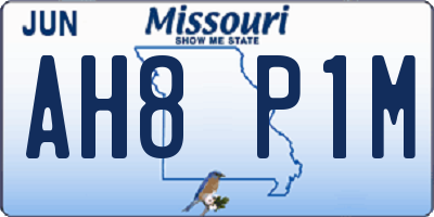 MO license plate AH8P1M