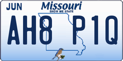 MO license plate AH8P1Q