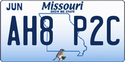 MO license plate AH8P2C