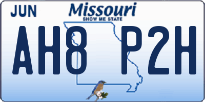 MO license plate AH8P2H