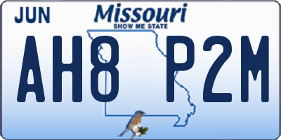 MO license plate AH8P2M